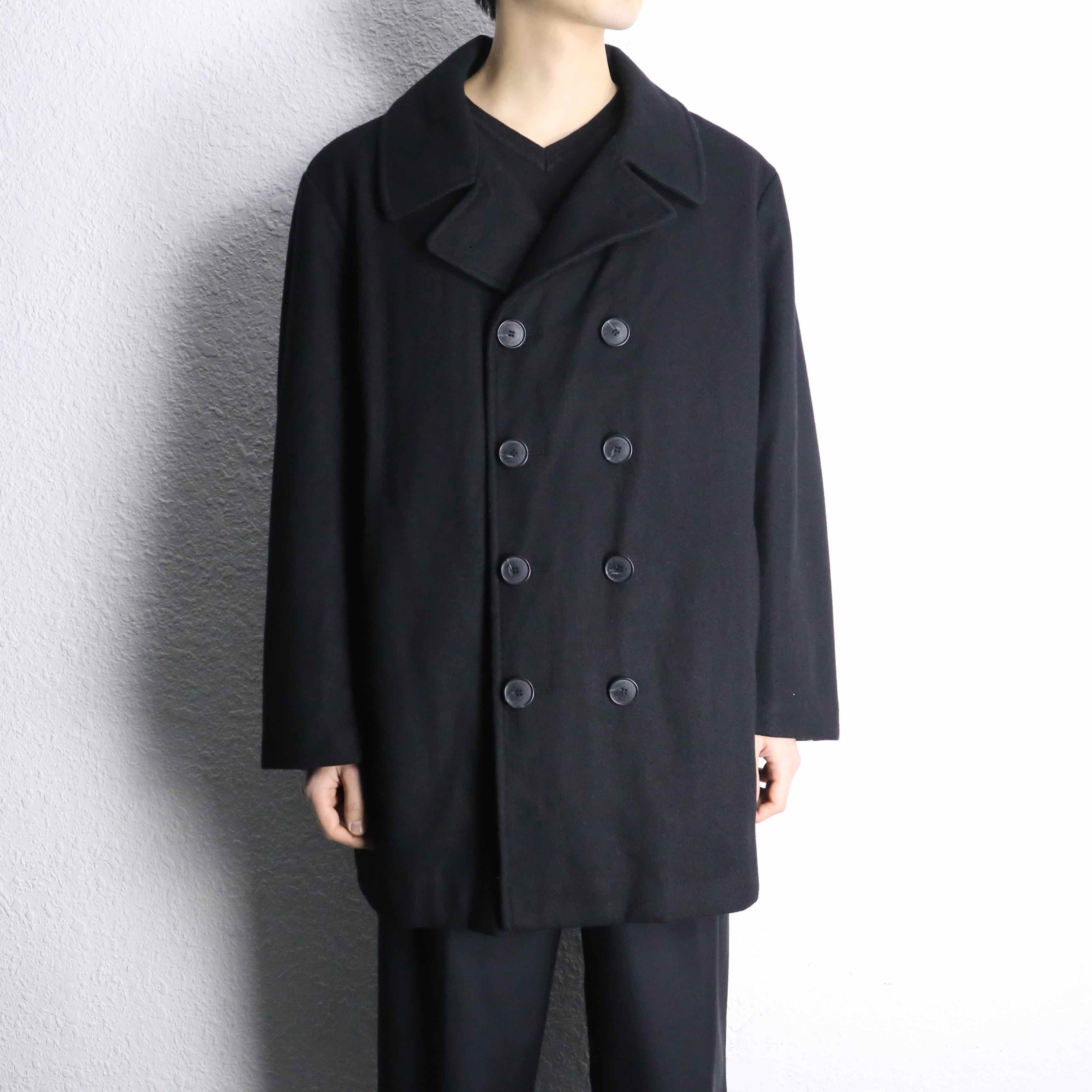 【美品❗️】カルバンクライン ウール ダブルボタン ピーコート黒 Calvin Klein
