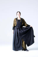BISHOOL Double Satin Wrap KIMONO Cloth black