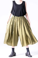 BISHOOL Cupra Jacquard 帯締 3Tuck Half Pants yellow