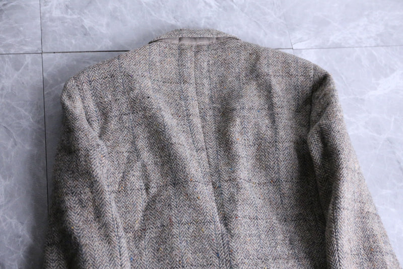 "Harris tweed" light grey tweed tailored jacket