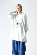 BISHOOL Sequins Embroidery Drape White Big-T -花火 black-