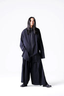 BISHOOL Wool Gabardine Zip Stand Shirt Jacket