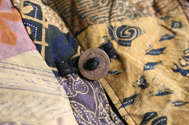 old coin button patchwork jacket