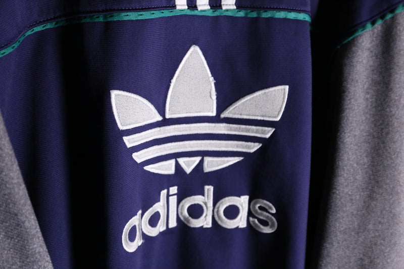 90‘s“adidas”navy× gray truck jacket