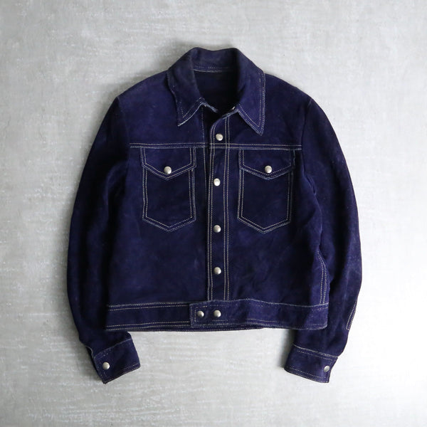 blue purple suede leather jacket