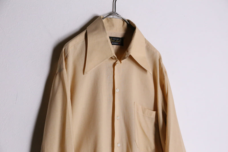 70's light yellow poly shirts