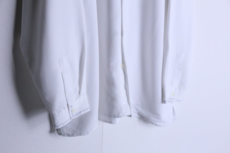 pure white design big rayon shirt