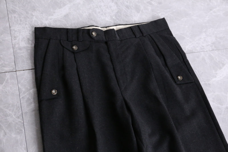 charcoal gray wool Tyrolean pants