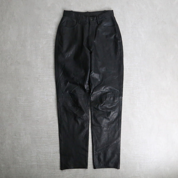 black color leather pants