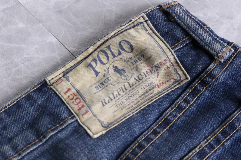 "Polo by Ralph Lauren" good aging denim pants
