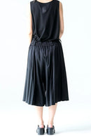 BISHOOL Wool Gabardine Wide Pleats 袴 Half Pants