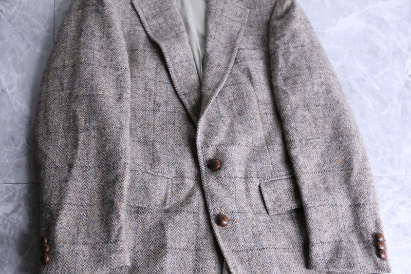 "Harris tweed" light grey tweed tailored jacket