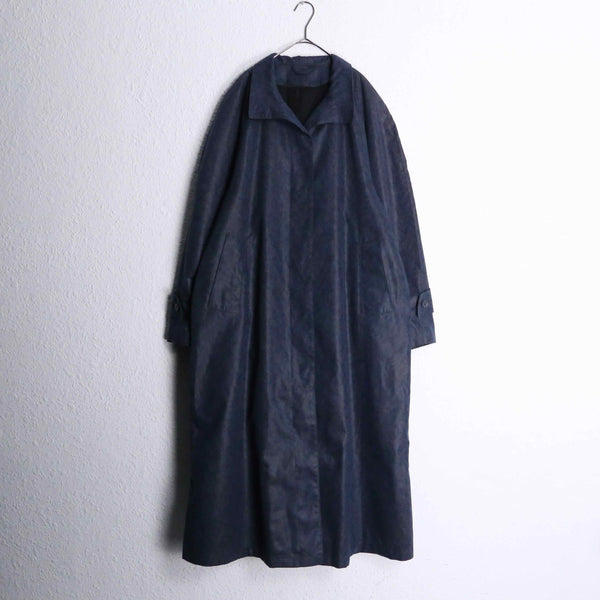 1990s dull botanical pattern long coat