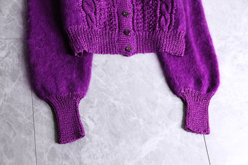 vivid purple short length alan cardigan