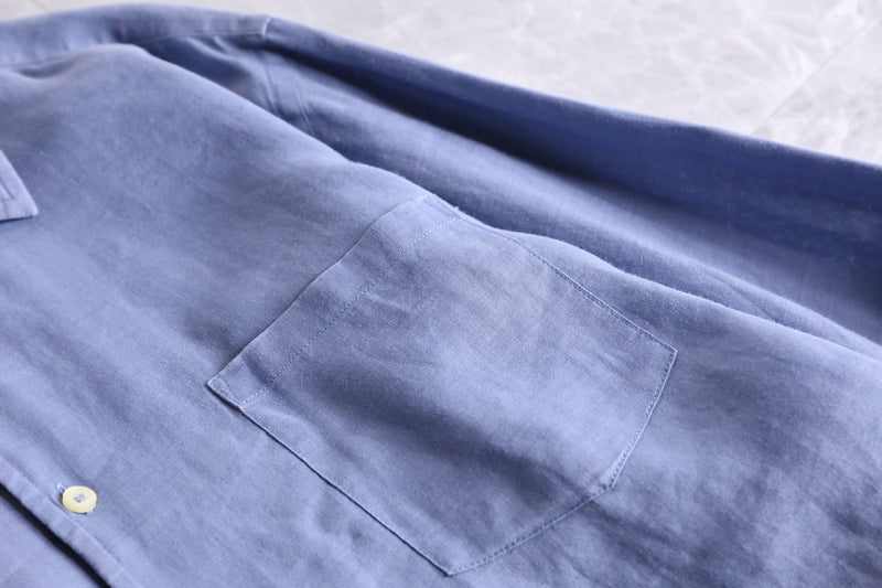 sax blue ramie dress shirts