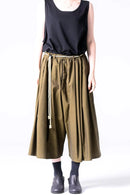 BISHOOL Wool Gabardine 帯締 3Tuck Half Pants mustard