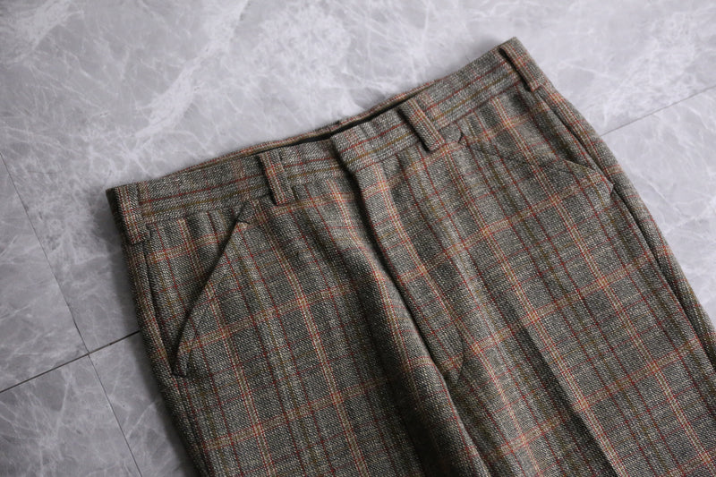 70's check tweed flare slacks