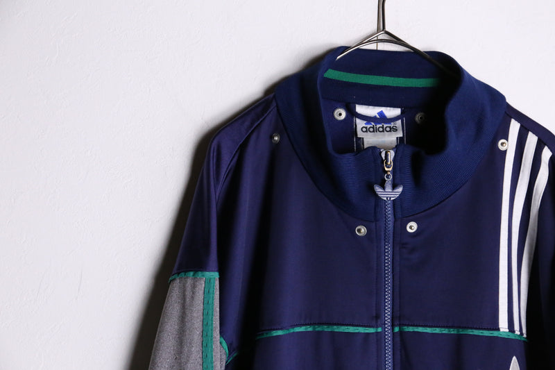 90‘s“adidas”navy× gray truck jacket