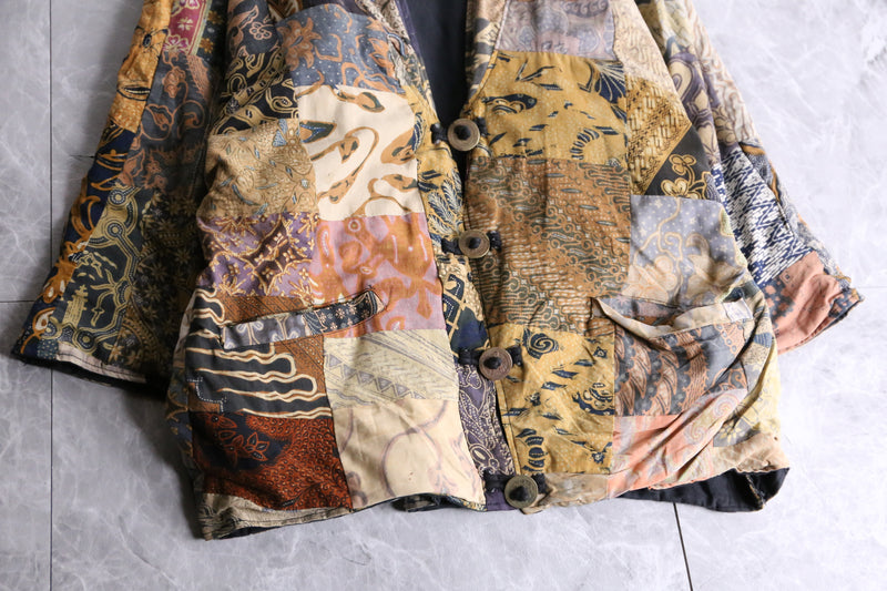 old coin button patchwork jacket