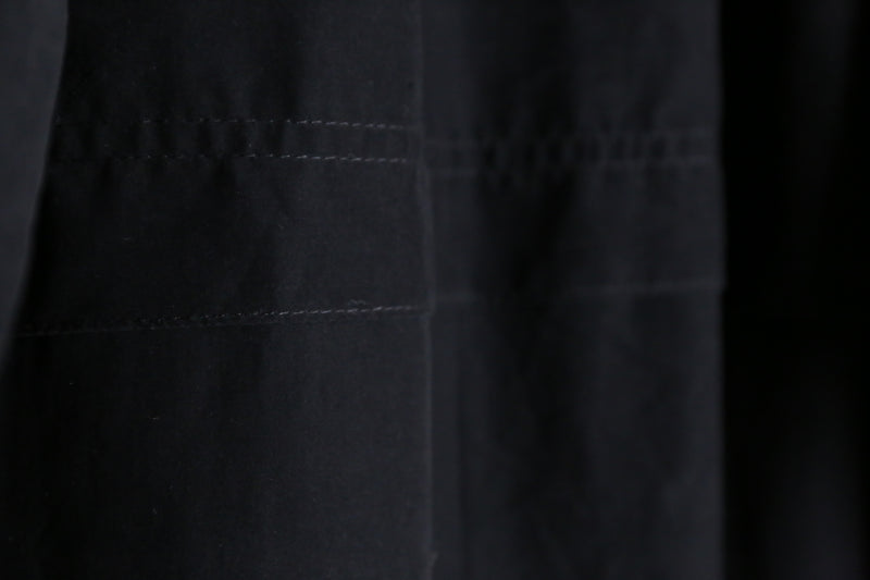 black corduroy switch smooth long coat