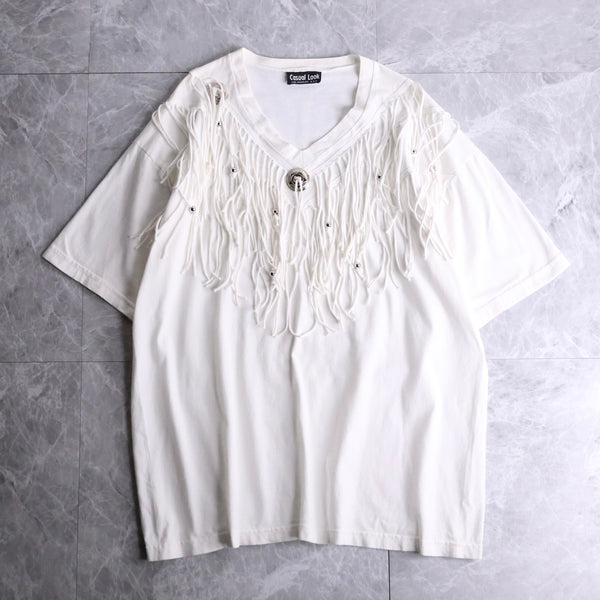 flange western white tee