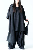 BISHOOL Bloom Jacquard Drape Cloth Top black