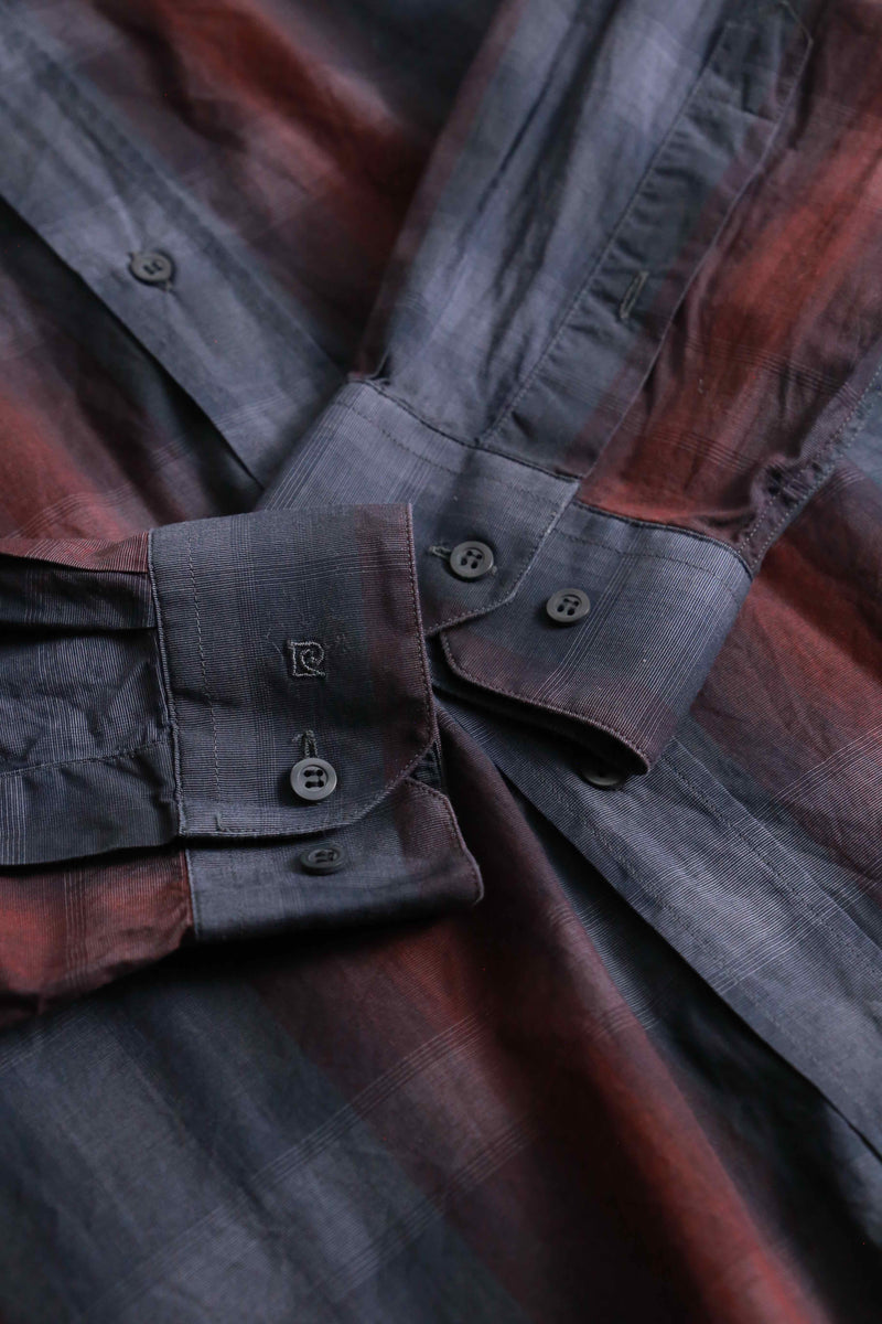 "Pierre Cardin" ombre check cotton poplin shirt
