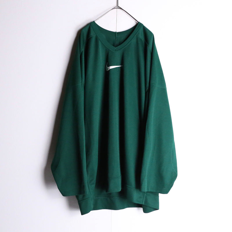 "NIKE" green mesh pull-over