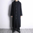 black single long hood coat