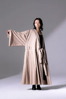 BISHOOL Tropical Wool KIMONO Dress Coat taupe