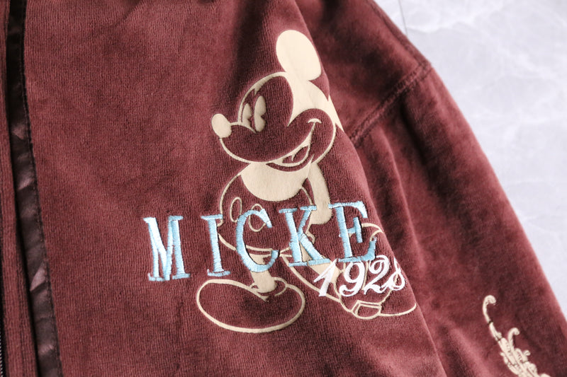 "Mickey" velour zip-up hoody