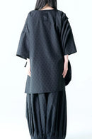 BISHOOL Bloom Jacquard Drape Cloth Top black