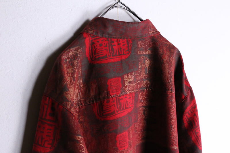 "CHICO'S" kanji design shirts jacket