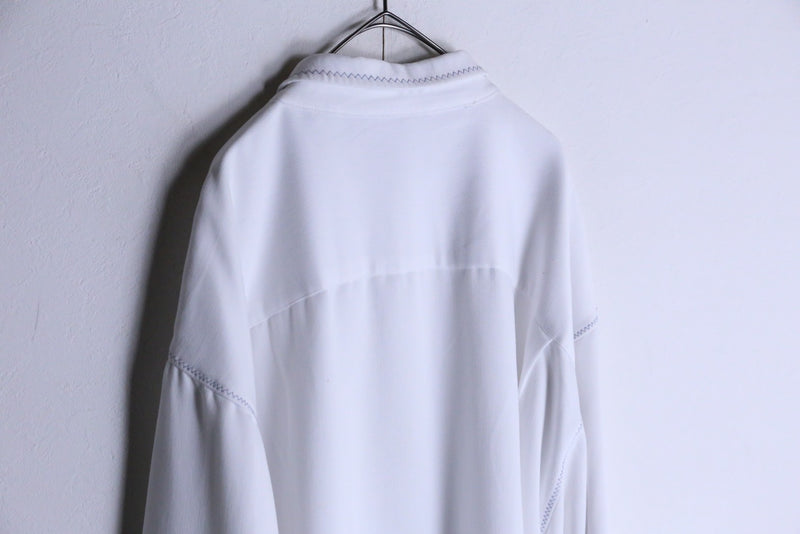 pure white design big rayon shirt