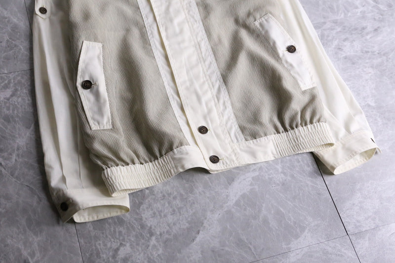 pleats switching design short length work jacket