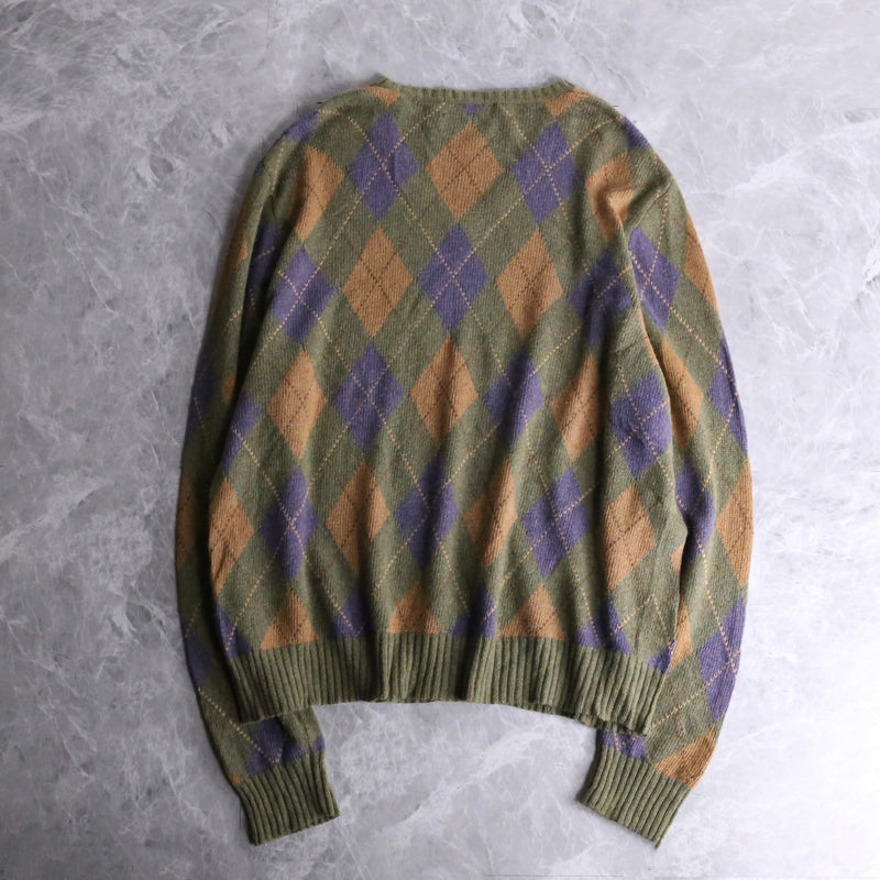 "Polo by RL" cotton & cgshmere argyle pattern sweater
