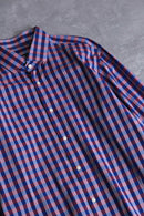 "HUGO BOSS" violet navy block check dress shirt