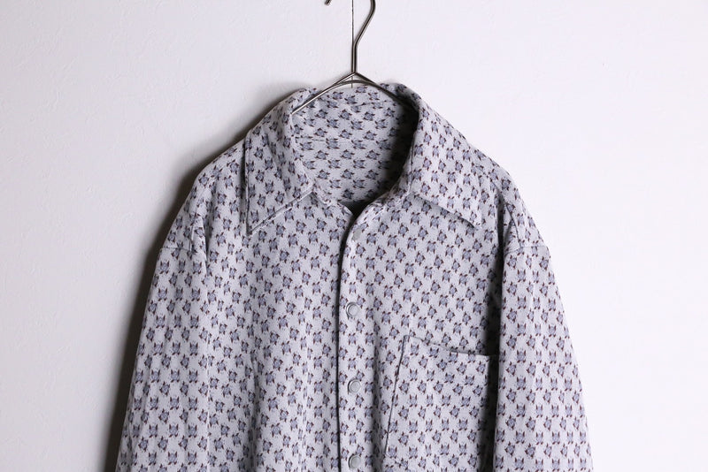 total pattern open-collar shirts