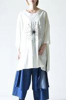 BISHOOL Sequins Embroidery Drape White Big-T -花火 black-