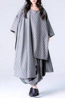 BISHOOL Bloom Jacquard Drape Cloth Top gray