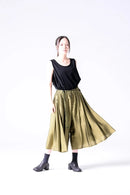 BISHOOL Cupra Jacquard 帯締 3Tuck Half Pants yellow