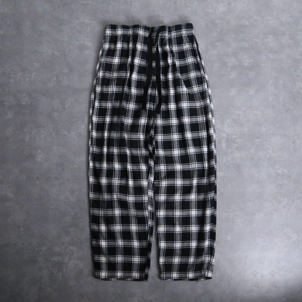 check pattern cotton flannel easy pants