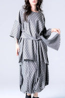 BISHOOL Bloom Jacquard OBI Top gray