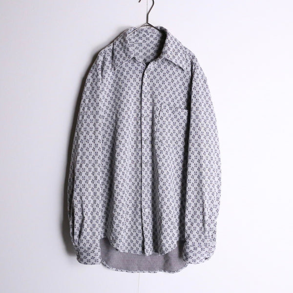 total pattern open-collar shirts