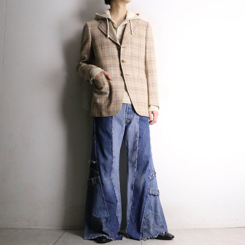 remake "再構築" 3 docking side belt buggy denim pants