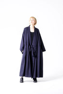 BISHOOL Wool Gabardine KIMONO Dress Coat dark blue