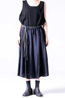 BISHOOL Cupra Jacquard 帯締 3Tuck Half Pants blue