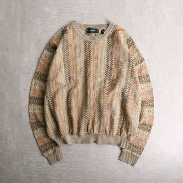“TUNDRA” pale color zigzag design cotton knit