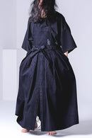 BISHOOL 14oz Fukuyama Denim Wrap KIMONO Cloth black