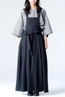 BISHOOL Double Satin Wrap KIMONO Cloth black